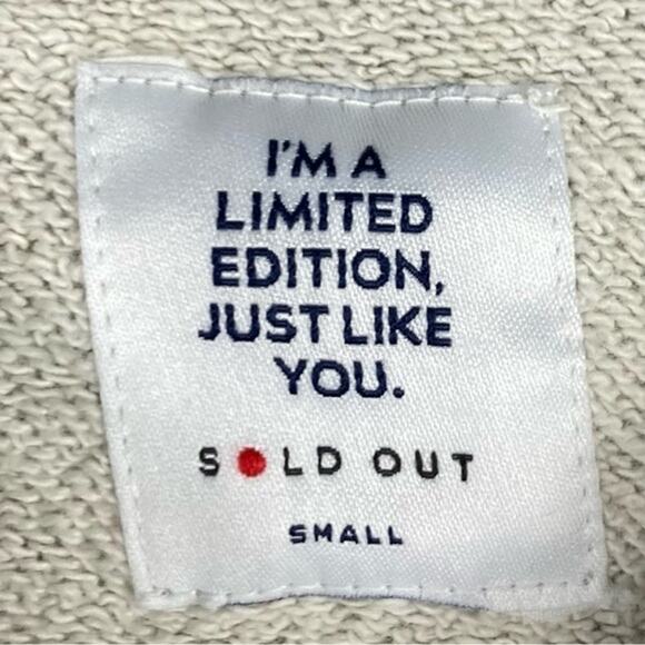 NWOT SOLD OUT NYC Sweatshirt S Limited-Edition Grey Rainbow-Stripe-Cuff&Hem Logo - Picture 3 of 10